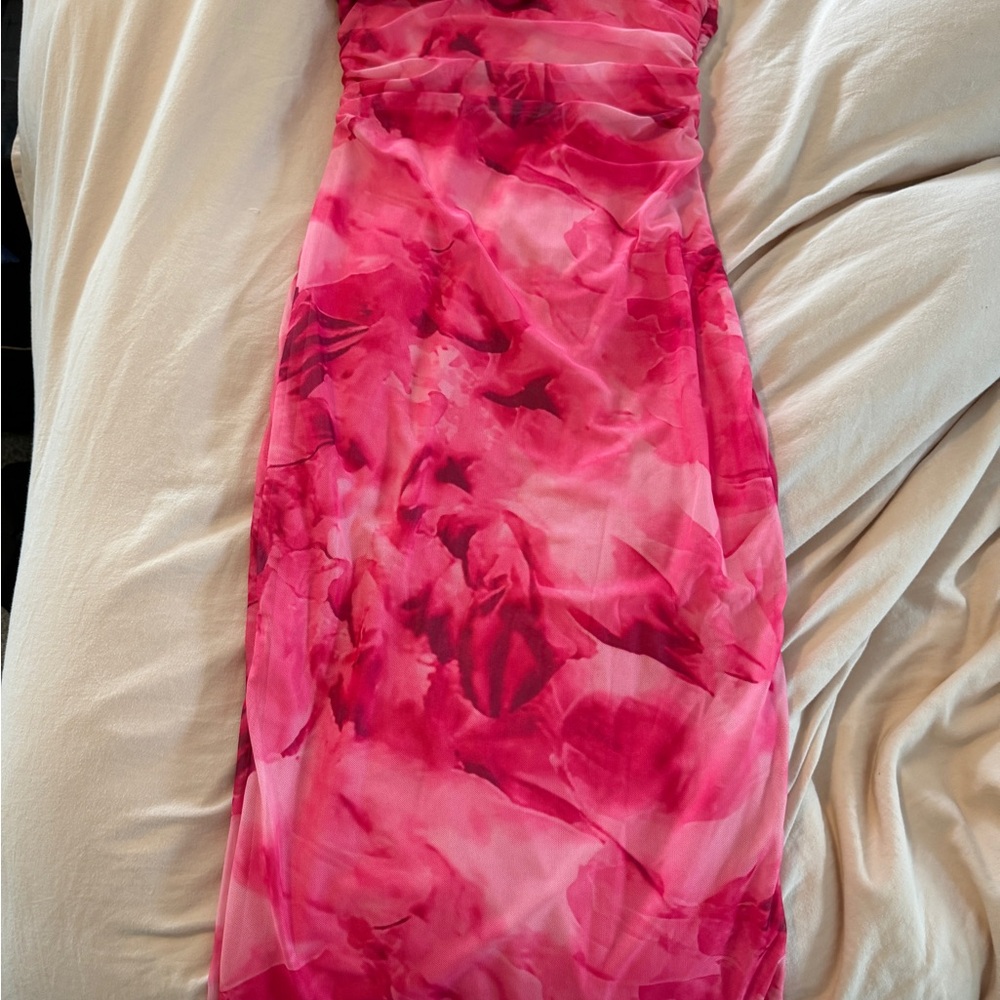 Elegant Pink Floral Dress